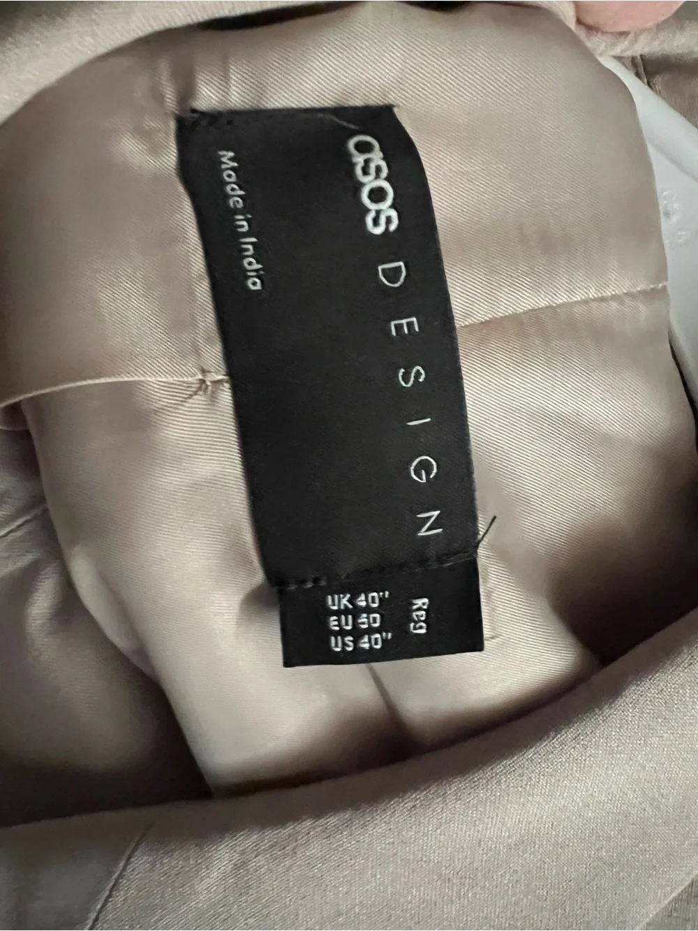 ASOS Beige Double-Breasted Suit Jacket and Pants